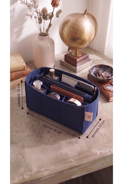 Alti Bolmeli Clutch Cantali Organizer Navy Blue Color 28 X 15 X 12 Dimensions (Length X Height X Width)