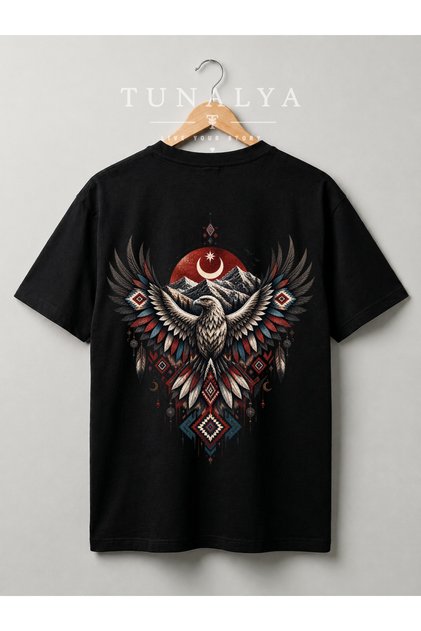 Tunalya Turkish Eagle Design Premium Printed Unisex Cotton T-Shirt - High Quality