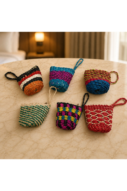 Women’s Handwoven Coin Purse – Small Woven Wallet, Assorted Colors – Amelie