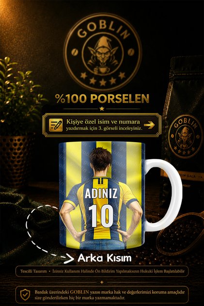 Kanarya Figürlü Kişiye Özel isimli Tek Adam isimli Sarı ve Lacivert Renkli Kız Hediyelik Porselen Kupa Bardak Mug