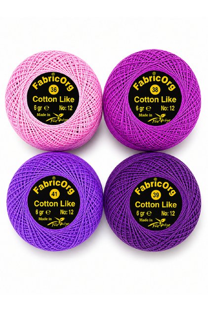 No:12 Cotton Like Etamin - Cross Stitch 4-Piece Thread Set-26 (6 Gr)