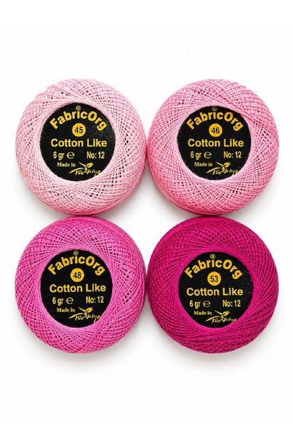 No:12 Cotton Like Etamin - Cross Stitch 4-Piece Thread Set-25 (6 Gr)