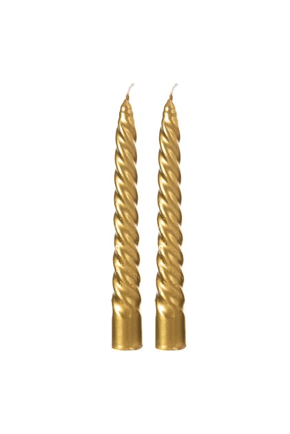 2Lİ BURGULU ŞAMDAN MUM GOLD 18CM