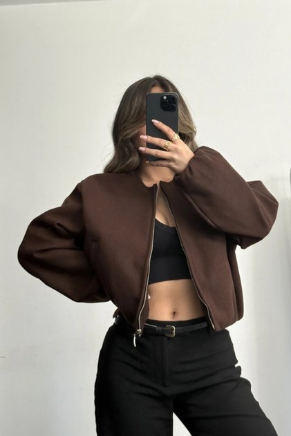 Women's Viral Cashmere Fabric Bomber Jacket