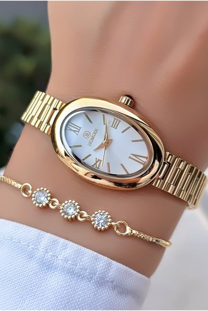 Original-Women's Wristwatch - Gold Color - Adjustable Steel Band - Bracelet Gift