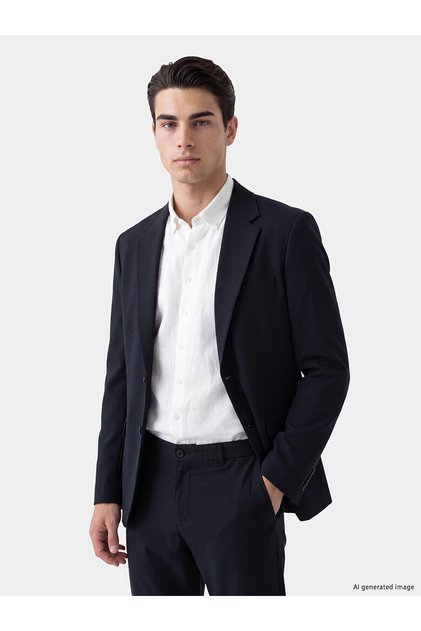Lcw Business Navy Blue Regular Fit Men's Blazer Jacket