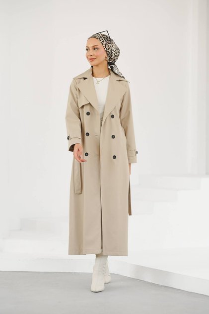 Lined Waterproof Long Trench Coat