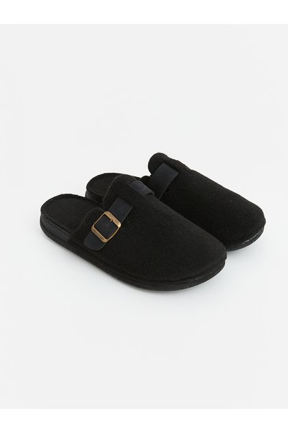 Lcw Steps Black Felted Men's House Slippers
