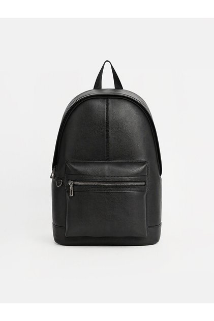 Lcw Accessories Black Leather Look Men's Backpack