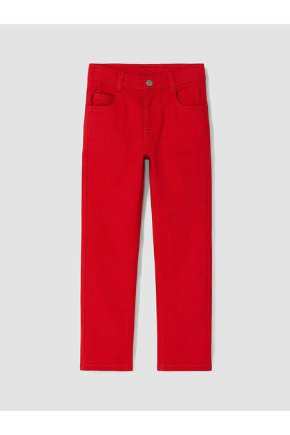 LCW Kids Kırmızı Regular Fit Erkek Çocuk Gabardin Pantolon