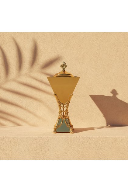 سكوالو مبخرة مخروطية ذهبية، معدن، ارتفاع 37 سم
