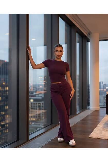 Women's Boat Neck Two-Piece Set