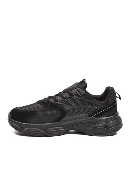 Black Lace-Up Thick Soled Men's Walking and Sports Shoes Sneaker 2392