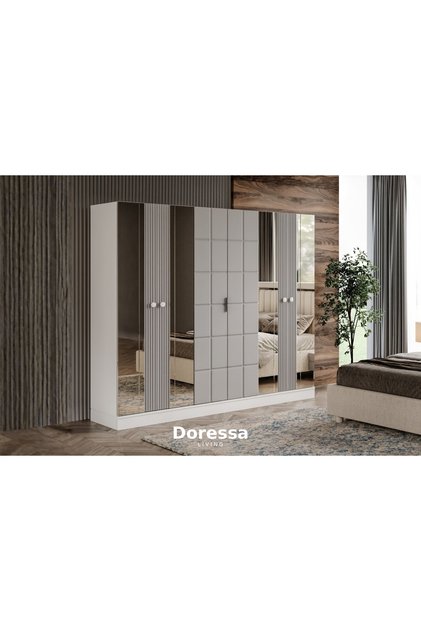 Adra Grey 6 Kapılı Gardırop