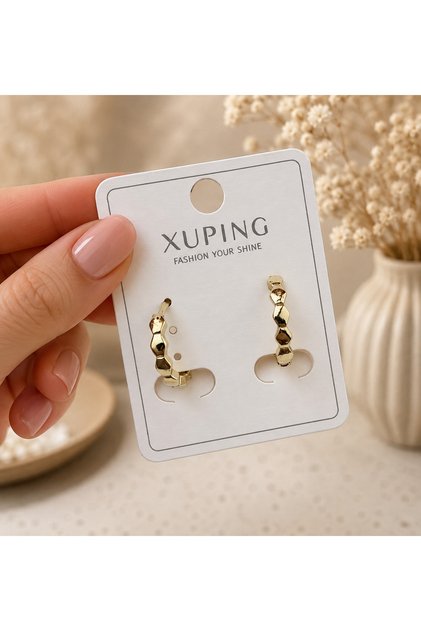 Xuping kararmaz 14k gold çelik halka küpe