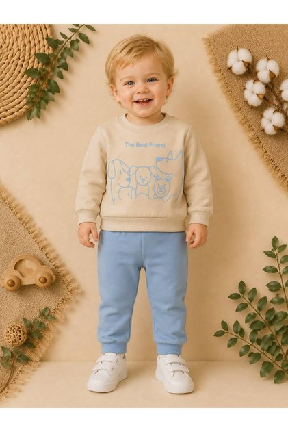 The Best Friend Printed Baby Set 2-Piece Sweatshirt Pants 0-24 Months
