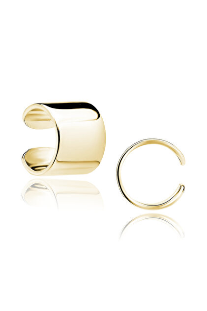 Cercel ear cuff din argint placat cu aur - Bold
