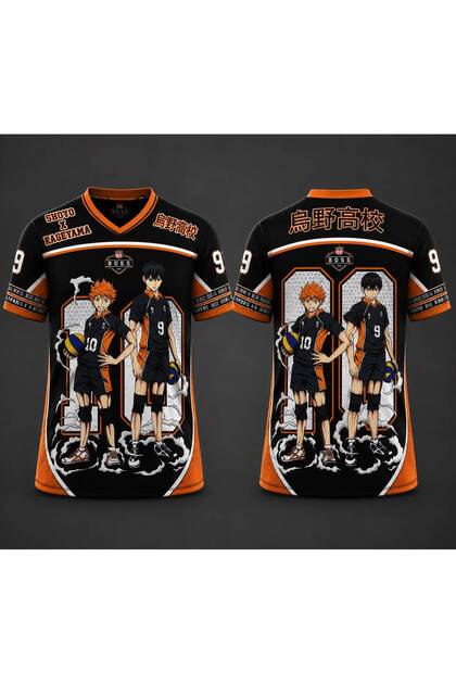 Haikyu Shoyo & Kageyama Unisex Siyah Forma