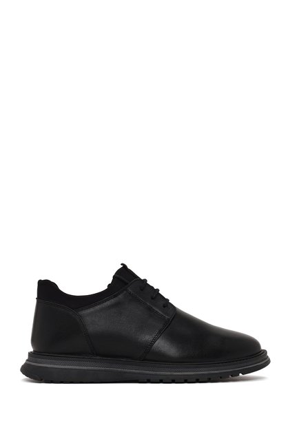 Men's Black Lace-Up Leather Casual Shoes Wm700008Dv