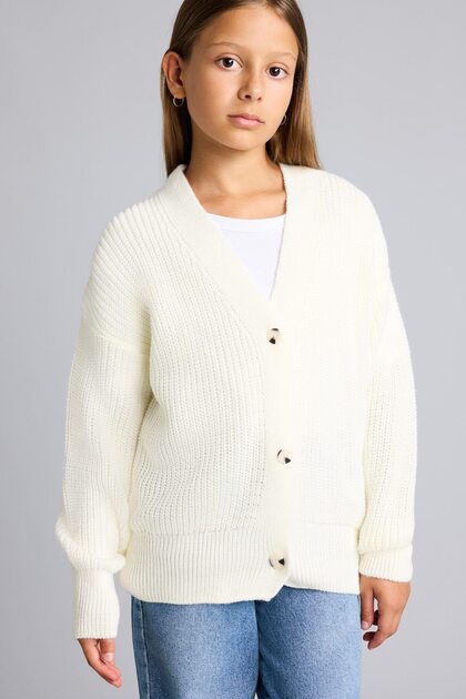 Gerippte Strickjacke Basic Cardigan für Mädchen H8383A826AU