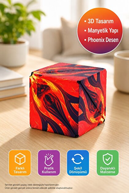 Manyetik 3D Zeka Küpü Akıl Küpü Sabır Küpü Phoenix Anka Kuşu 5,7 cm