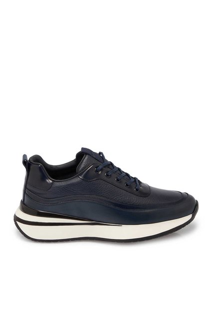Lacivert Hakiki Deri Erkek Sneaker - E25S1AY57398-A31