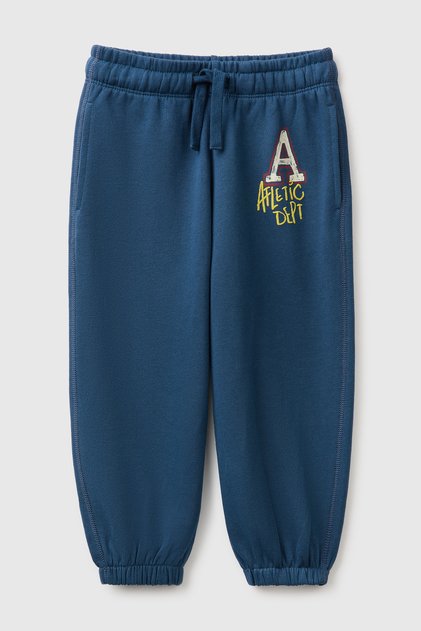 Boy's Navy Blue Drawstring Waistband, Elastic Cuffs, Pocketed Sweatpants