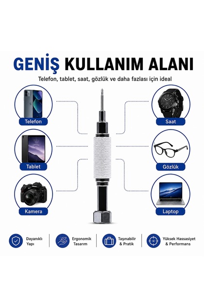 Tornavida Seti 6’lı Hassas – Telefon, Saat, Gözlük ve Elektronik Tamir Setiı Kiti