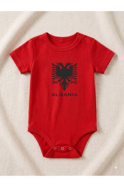 Albania Albanian Flag Printed Baby Body Zibin
