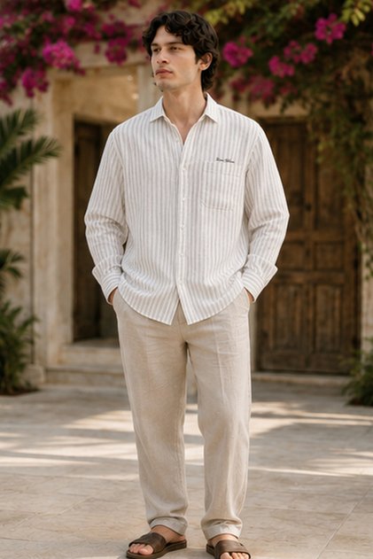 Men's Slim Fit Long-Sleeve Shirt - White