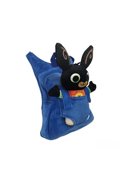 Ghiozdan pentru copii 2 in 1 cu Papusa de plus detasabila Bing, material catifelat, 30 cm, Multicolor, Virtual Trend®