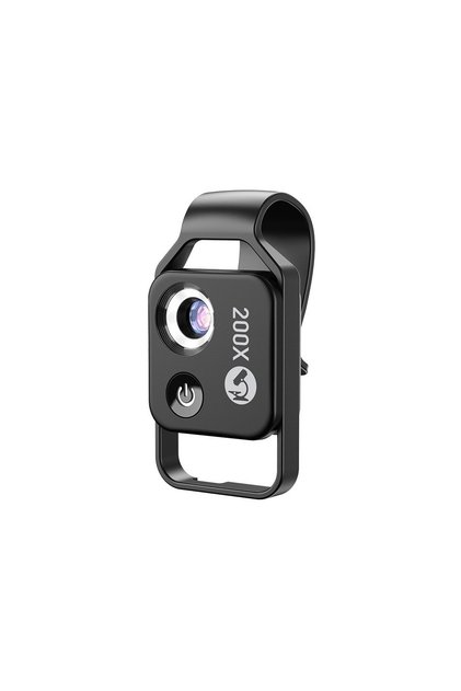Lentila pentru smartphone microscopica, circulara polarizanta, 200X, pentru educatie, medicina sau