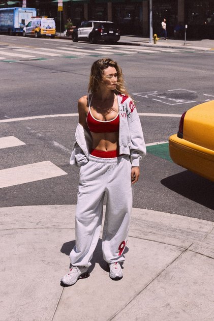 Baskılı pamuklu jogger fit pantolon