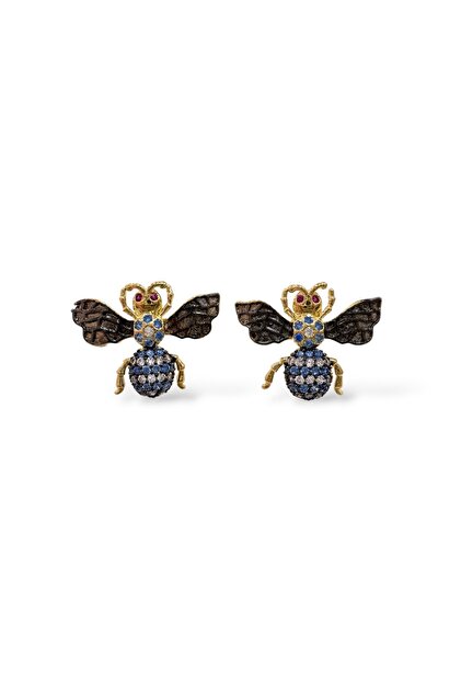 Colorful Stone Queen Bee Earrings