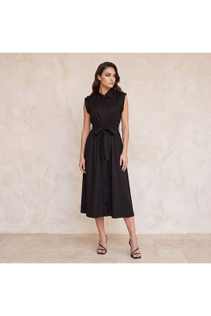 FRONT WRAP SHORT SLEEVE MIDI DRESS