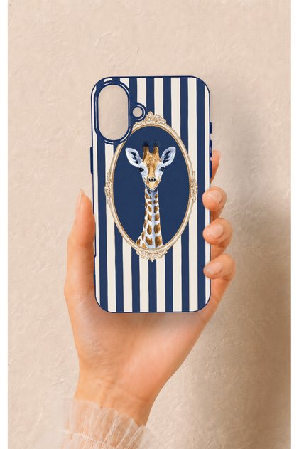 iPhone 16 Plus Compatible Giraffe Patterned Silicone Case