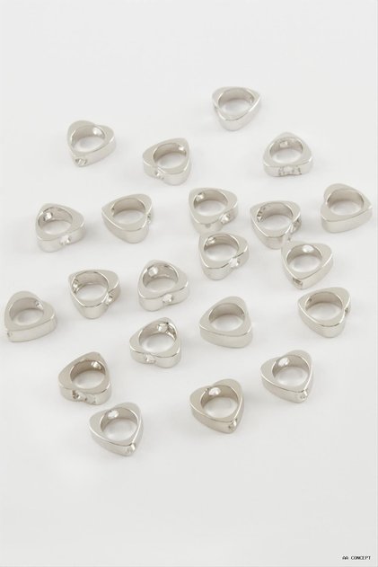 Concepta 0.8 mm Heart Spacer Beads 20 Pieces (15537) Silver Color