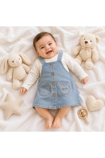 Soft denim dress with badili inside