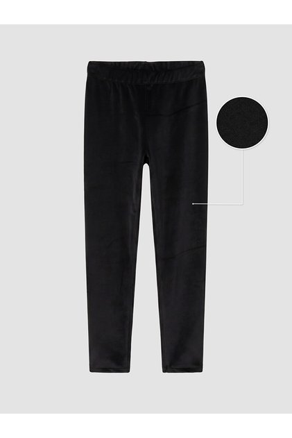Two Mt Shop Quality Black Velvet Girls' Leggings with Elastic Waistband
