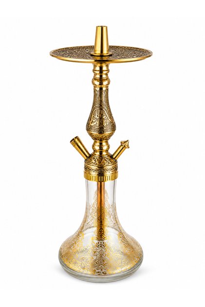 45 cm Komple Bakır Nargile Takımı – İşlemeli Özel Tasarım, Çantalı Set, Uzun Maşa, Marpuç ve Kil Lüle