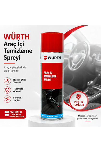 Araç İçi Temizleme ve Bakım Spreyi 500 ml - Antistatik Temizleme Köpüğü