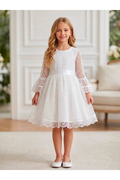 Rochie de seara din tul cu dantela pentru fete