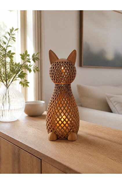 3D PLA Baskı Dekoratif Kedi Tasarımlı Tealight Mumluk – Ev & Balkon Aksesuarı / Biblo / Modern Ev Dekorasyonu / Led Mum & Pilli Tealight / Ambiyans Aydınlatma / Masaüstü Aydınlatma