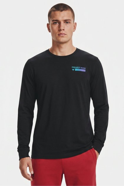 x Project Rock Men Loose Fit Long Sleeve Outdoor T-Shirt, Black