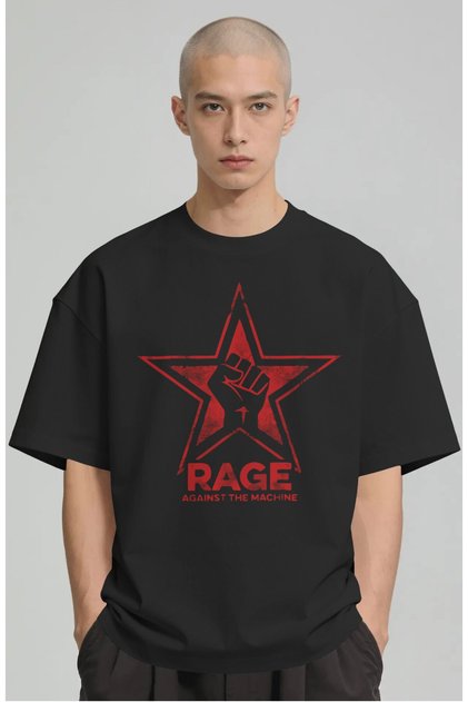 Rage Against the Machine Rock Metal Music Band Printed Unisex Oversize Premium T-Shirt