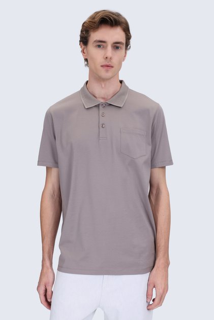 Mink Regular Fit Polo Collar 100% Mercerized Cotton T-Shirt