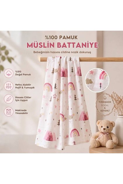 Muslin Baby Blanket 100% Cotton