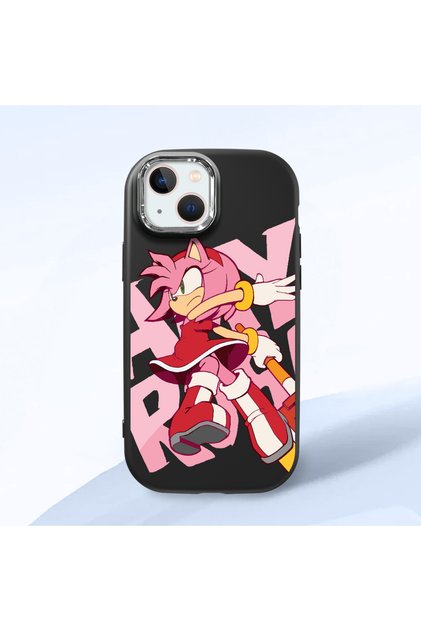 Black Silicone Case with Shock-Absorbing Camera Protections Compatible with iPhone 13/14