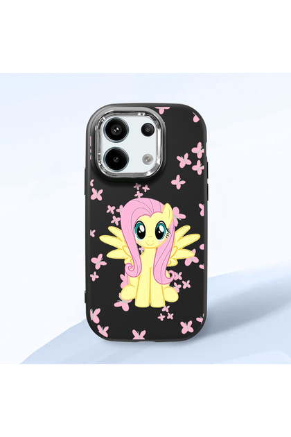 Redmi Note 13 Pro 5g Compatible Shock-Absorbing Camera Protected Black Silicone Case Fluttershy
