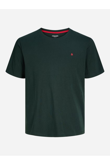 Dark Green Solid Crew Neck T-Shirt